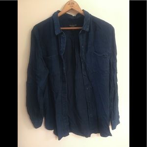 Banana republic dark distressed Denim button up